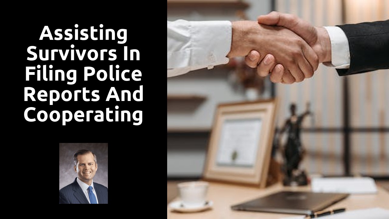 Assisting survivors in filing police reports and cooperating with investigations